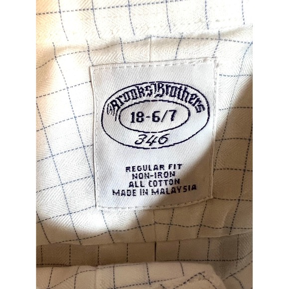 Brooks Brothers Non Iron Button Down Shirt Mens 18-6 7 346 Regular Fit Gingham - Picture 6 of 6